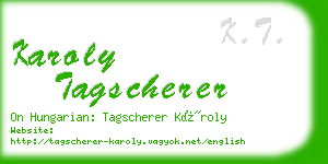 karoly tagscherer business card